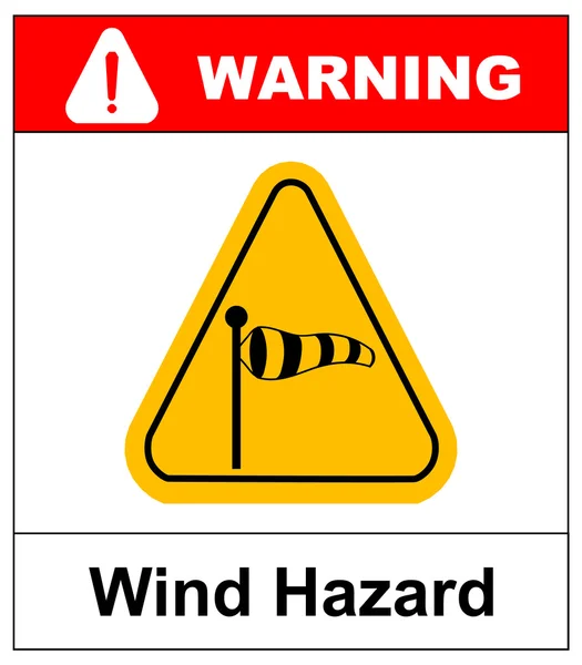 Güçlü rüzgar için üçgen trafik işaretinin vektör illüstrasyonu — Stok Vektör