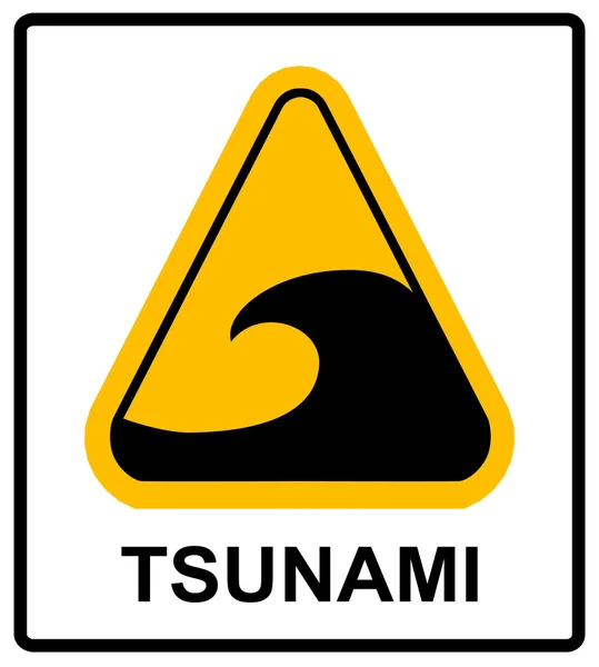 Señal de peligro de tsunami — Vector de stock