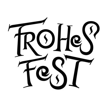 Kaşlarını çatma festivali. Almanca Mutlu Festivaller. Mutlu Noeller kartı için. Düz fırça hattına dayalı vektör harfleri. Modern tarz. Deneysel tipografi. Mutlu Bayramlar.