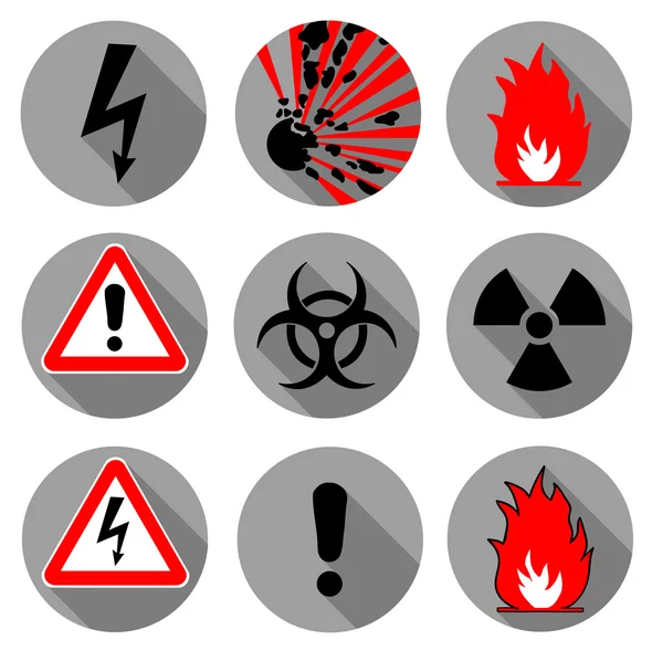 Uyarı düz Icons set