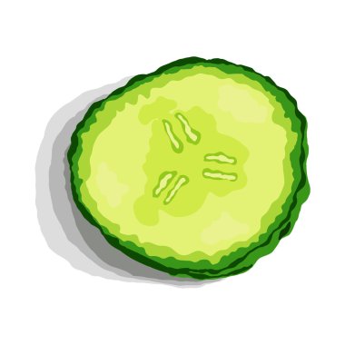 Salatalık dilim gölge ile. Vektör çizim.