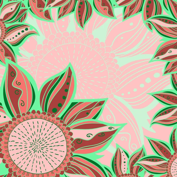 Bunte Blumen Muster Hintergrund. Blumenrahmen. Vektorillustration. — Stockvektor