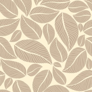 Leaves flowers seamless pattern background. Vector illustration.