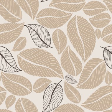 Leaves flowers seamless pattern background. Vector illustration.