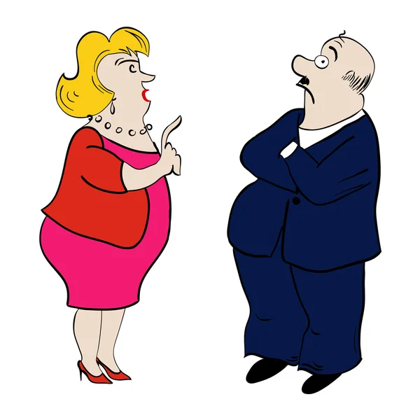 Un couple qui se dispute. Femme et homme. Illustration vectorielle . — Image vectorielle
