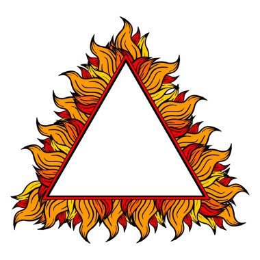 Renkli üçgen kare spurts alev ile. Vektör çizim. 