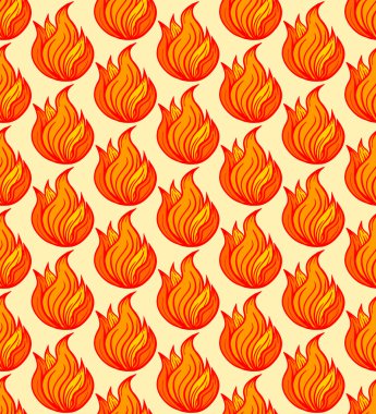 Yangın sembolleri seamless modeli. Vektör çizim.