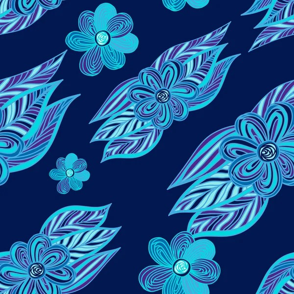 Bunte Blumen nahtlose Muster. Blumenrahmen. Vektorillustration — Stockvektor