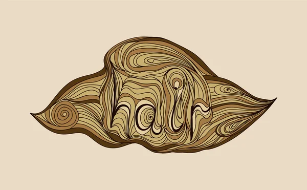 Fala doodle logo napis włosów. Ilustracja wektorowa. — Wektor stockowy