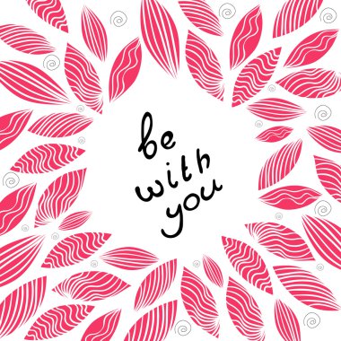 Sevgililer günü için vektör pembe tebrik kartı. 