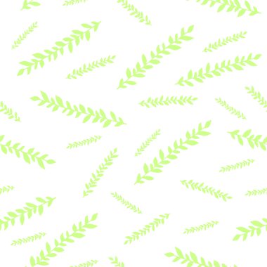 Vektör yeşil doodle dalları ile seamless modeli.