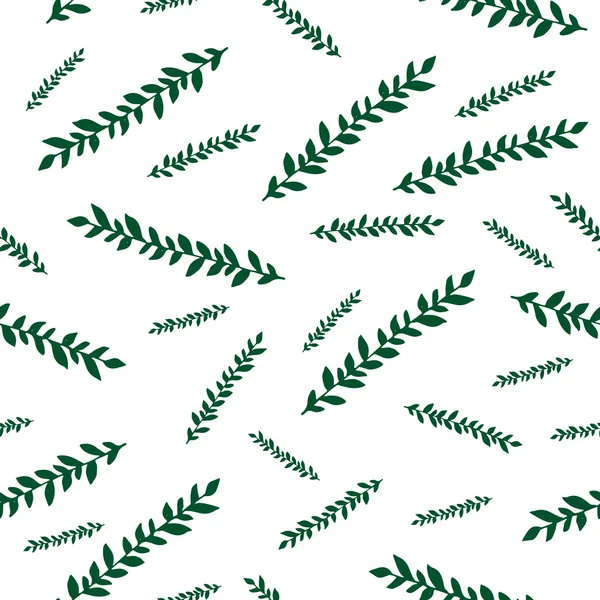 Vektör yeşil doodle dalları ile seamless modeli.