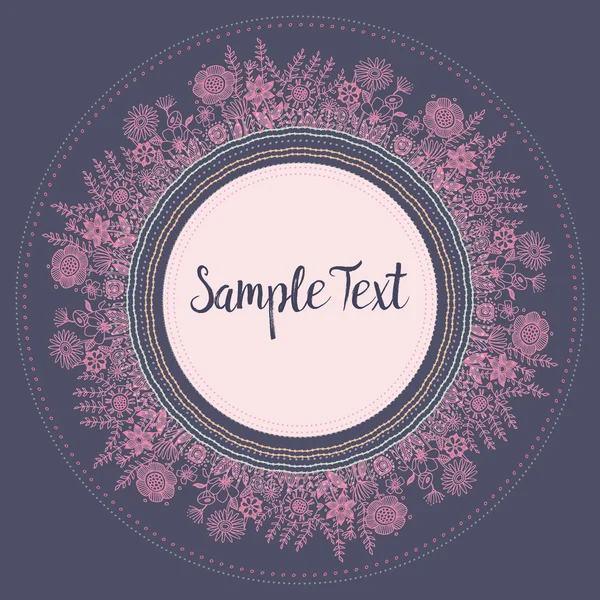 Mor pembe çiçek çelenk kartıyla.