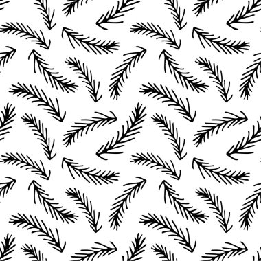 Çamın dalları ile Seamless modeli. Vektör desen.