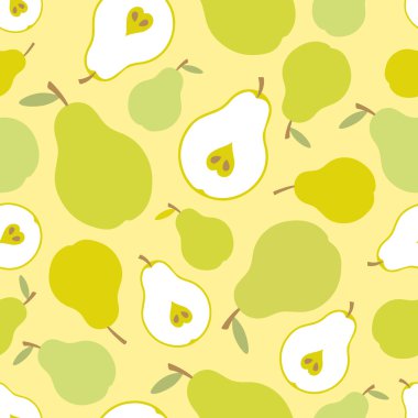 Sorunsuz vektör desen armut ve armut dilimleri ile.