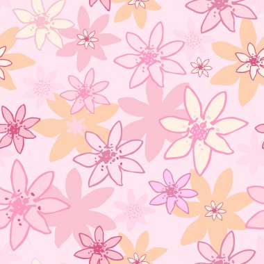 Soyut seamless modeli dışında pembe çiçekler yaptı. pembe çiçekler arka plan.