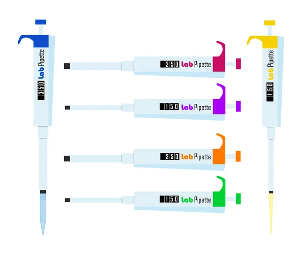 Pipette - лабораторное оборудование для научных исследований в области химии — стоковый вектор