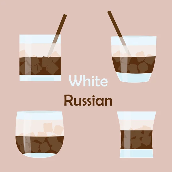 White russian cocktail — Stock Vector