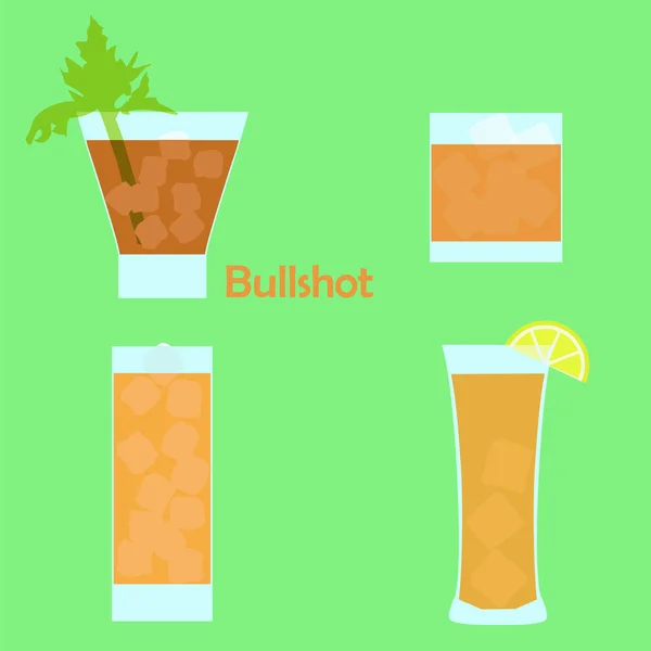 Bullshot 酒精鸡尾酒 — 图库矢量图片