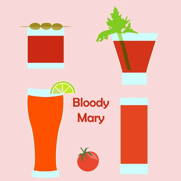 Bloody mary koktél — Stock Vector