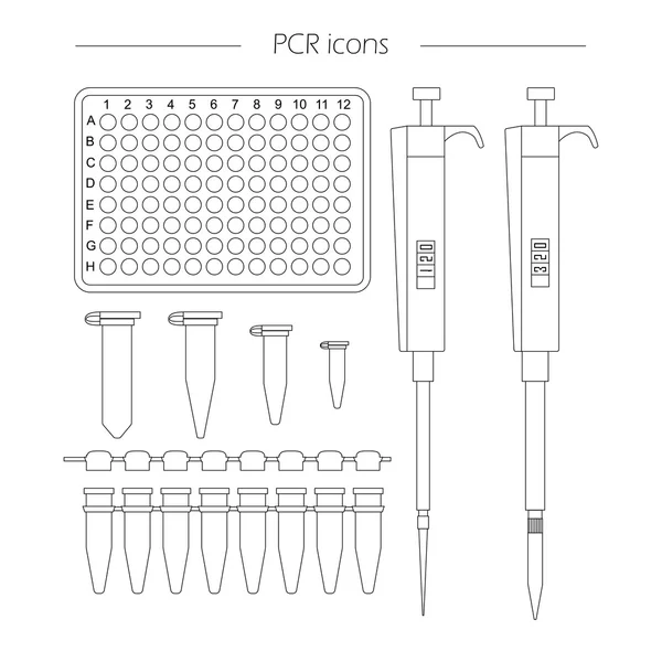 PCR pictogram overzicht — Stockvector