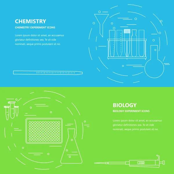 Plantilla de banner de biología química — Vector de stock