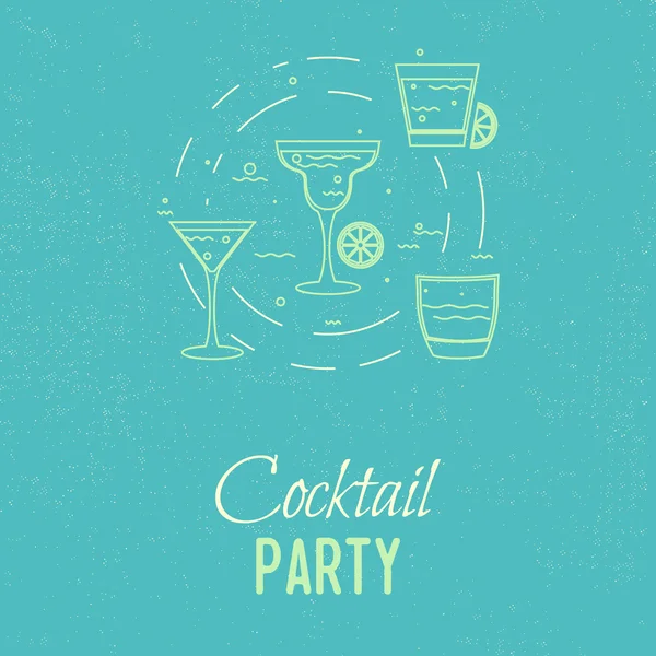 Copos de festa de cocktail — Vetor de Stock