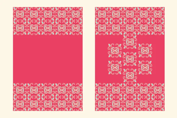 Rosa orientalische Kartenvorlage — Stockvektor