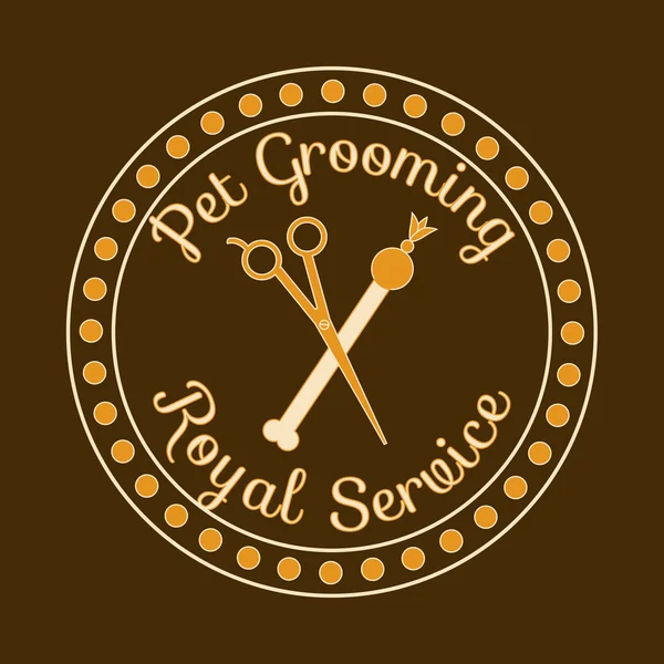 Dog grooming royal service — Stock Vector