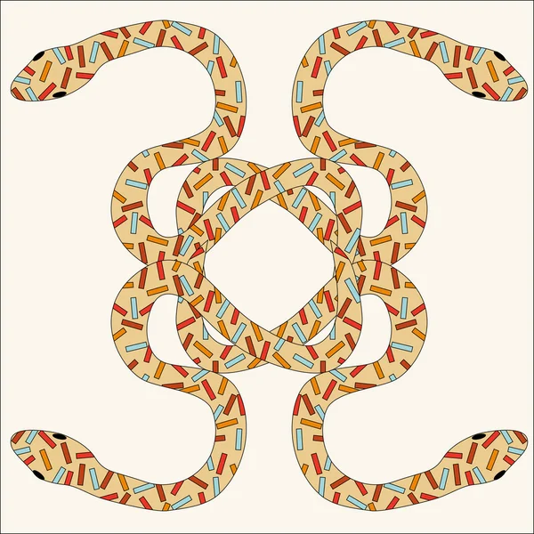 Serpientes entrelazadas en un enredo — Vector de stock