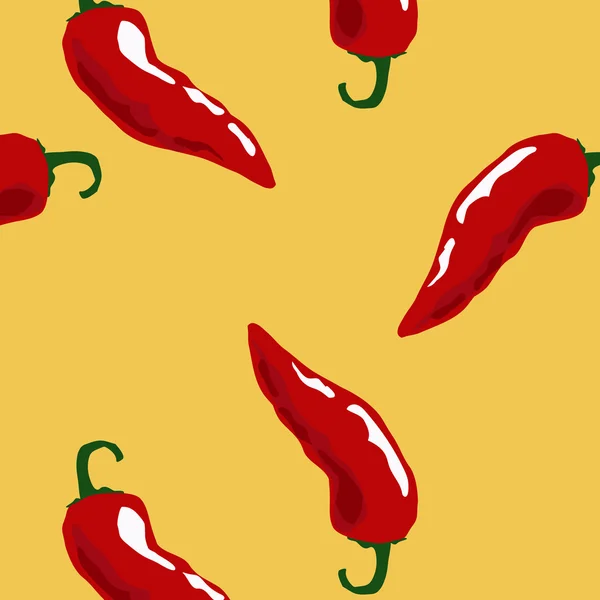 Hot chili mönster gul — Stock vektor