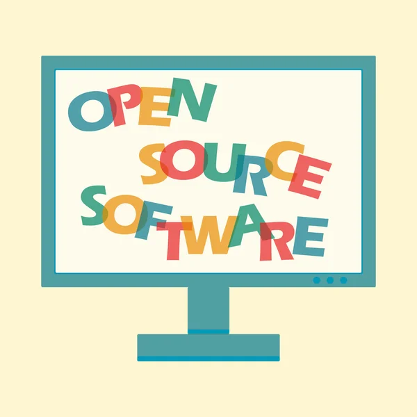 Letras de software de código abierto — Vector de stock