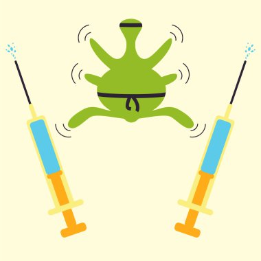 antibiotics resistance  ninja concept clipart
