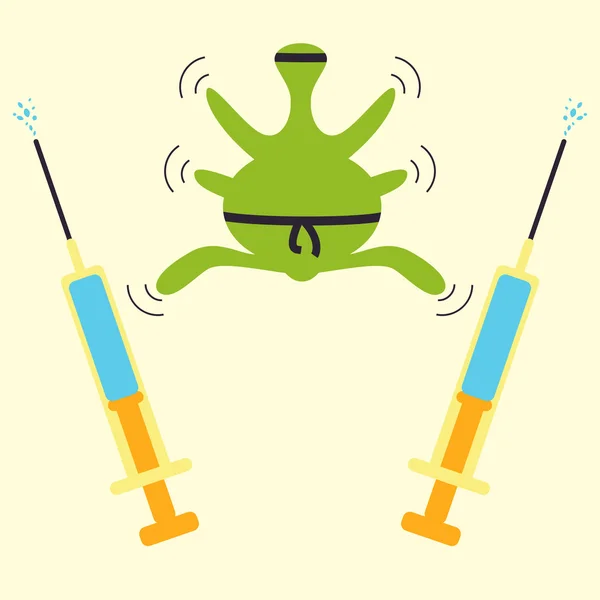 Résistance aux antibiotiques ninja concept — Image vectorielle