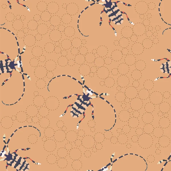 딱정벌레 원활한 패턴 — 스톡 벡터