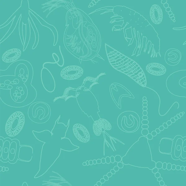Plankton naadloze patroon — Stockvector