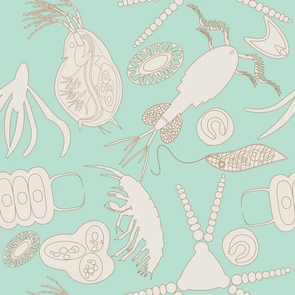 Plankton naadloze patroon — Stockvector