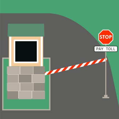 toll booth stop sign clipart