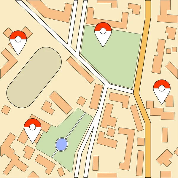 都市ゲームのマップ — ストックベクタ