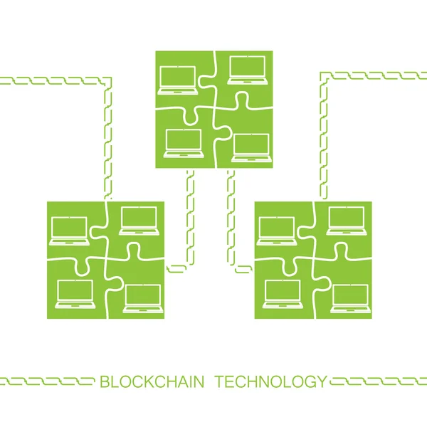 Blockchain 노트북 bitcon — 스톡 벡터