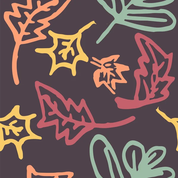 Herfst bladeren naadloos patroon — Stockvector