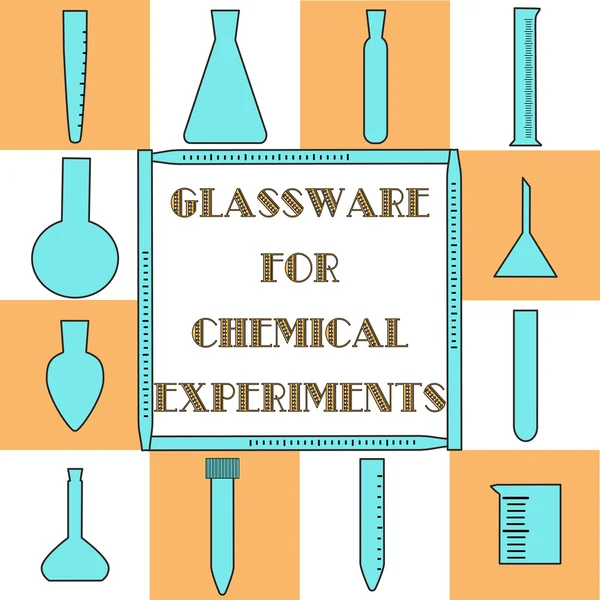 Flat glassware for chemical and biological experiments — Stock Vector