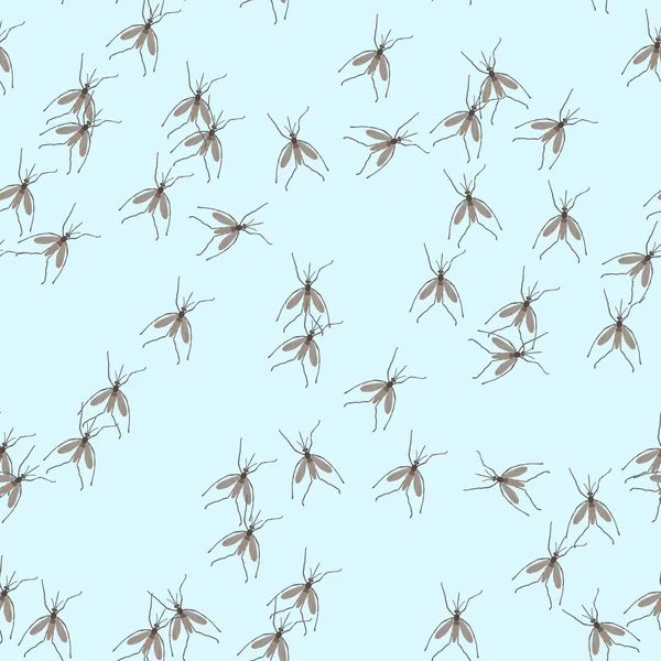 Seamless pattern with mosquito — Stock Vector