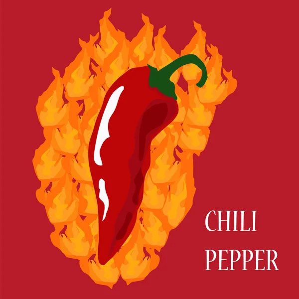Chilipeppar i brand — Stock vektor