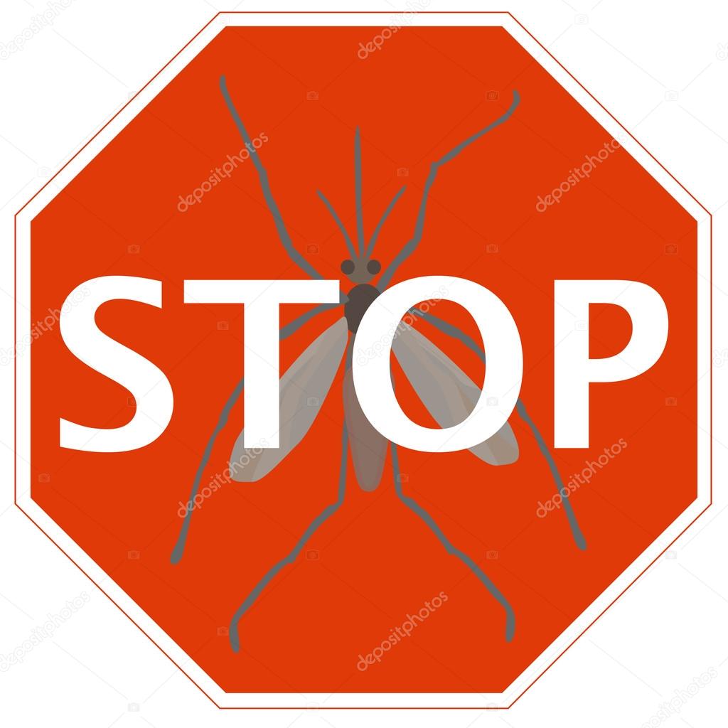 Stop sign with mosquito