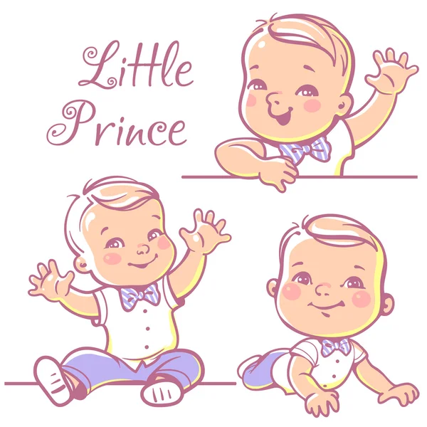 Pequeño bebé niño conjunto . — Vector de stock