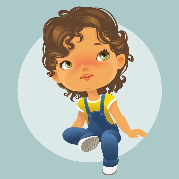 ᐈ Girl with curly hair stock illustrations, Royalty Free 