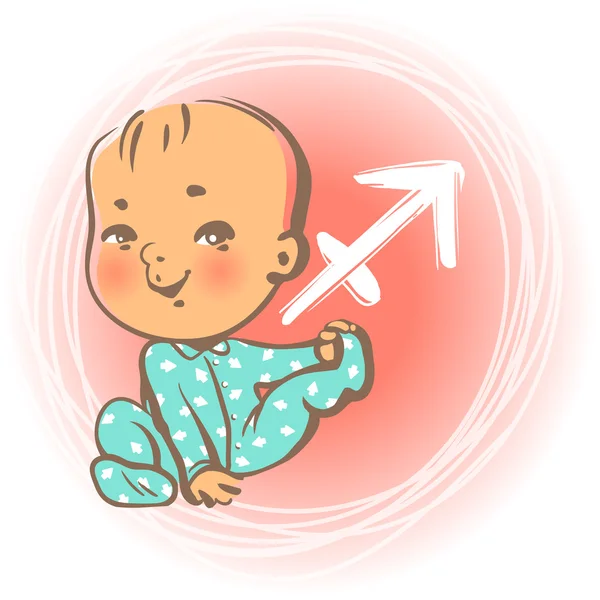 赤ちゃんの星座射手座 — ストックベクタ
