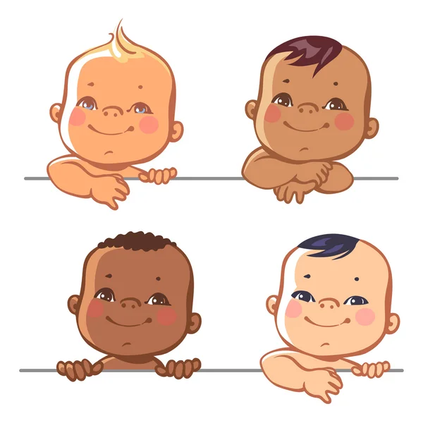 Verzameling van cute baby jongetjes — Stockvector
