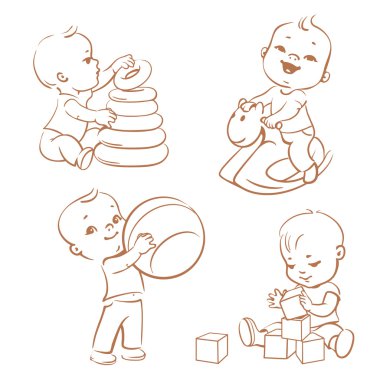 Oynayan çocuklar ile ayarla